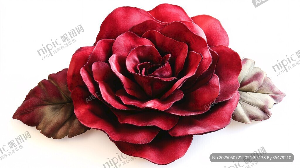 深紅色手工玫瑰飾品