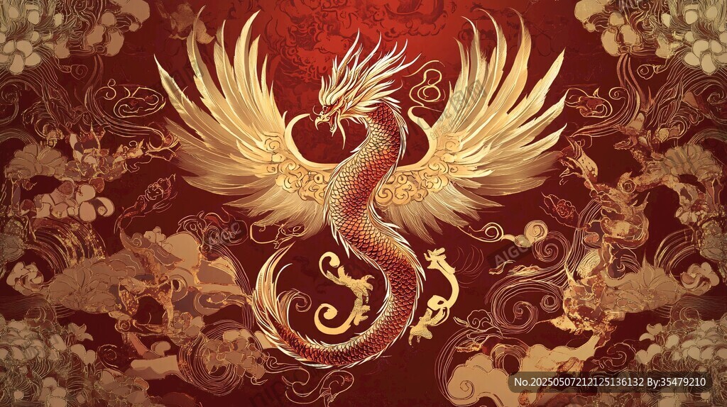龍鳳呈祥中式華麗圖騰