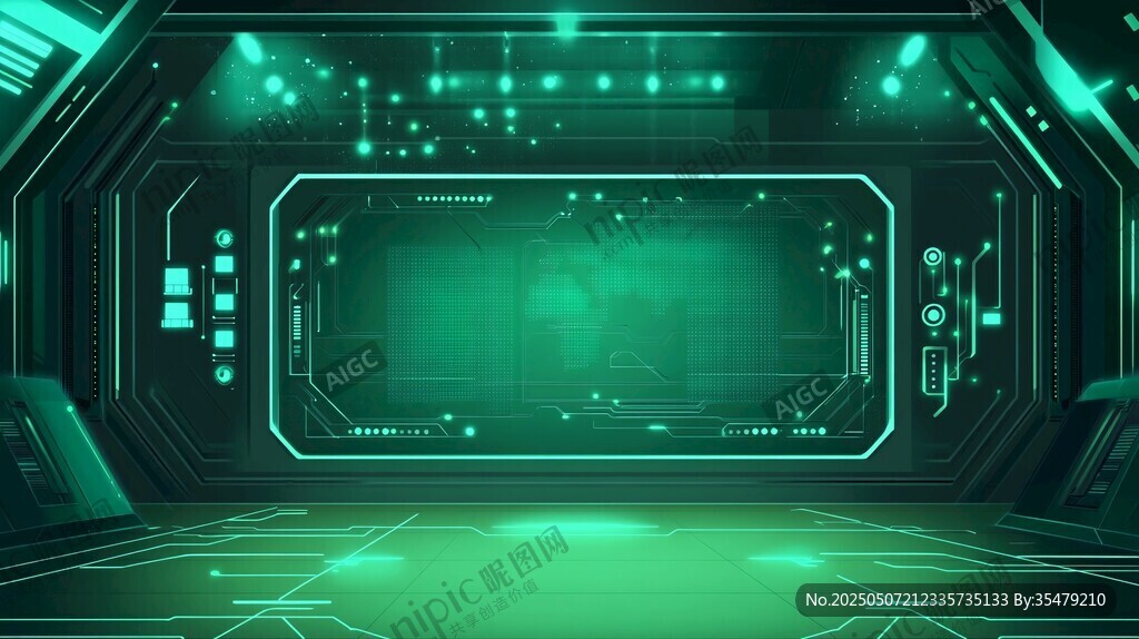 未來科技感的虛擬空間場景