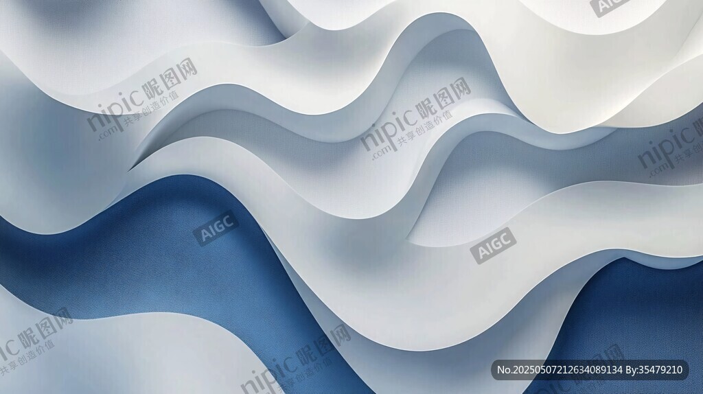 藍白波浪立體紋理圖案
