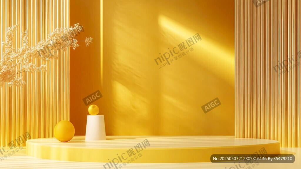 暖黃色調(diào)簡(jiǎn)約展示場(chǎng)景