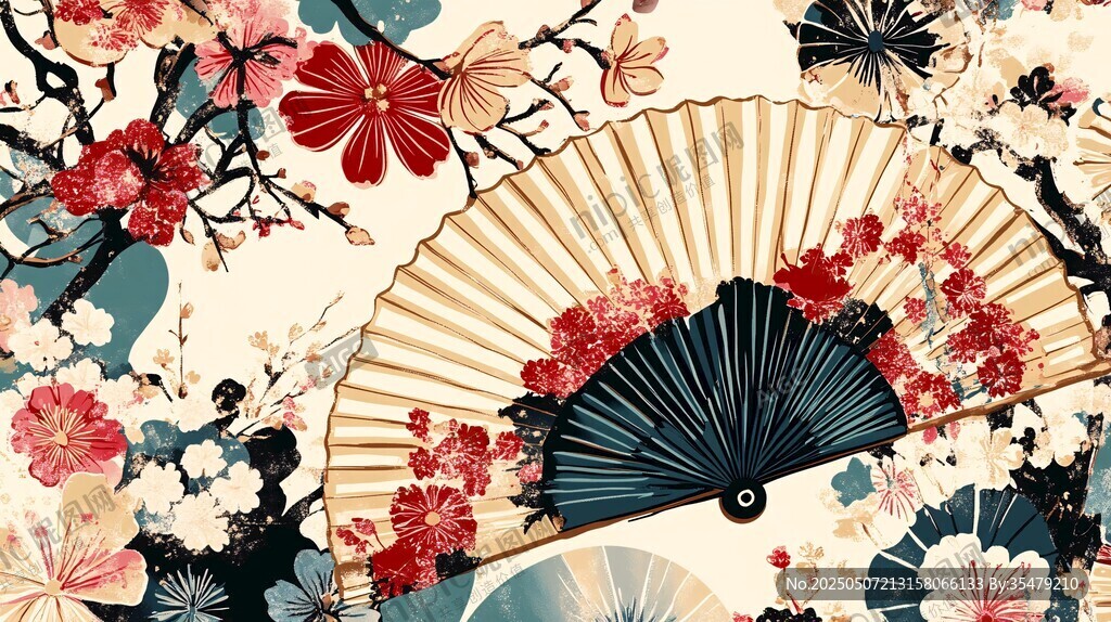 折扇花卉圖 東方風(fēng)情韻