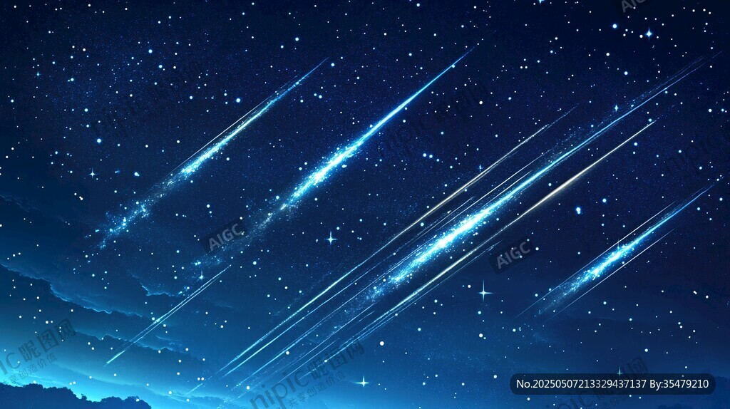 夢幻流星夜空美景