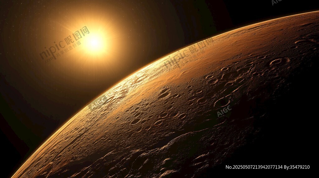 火星與太陽的宇宙景象