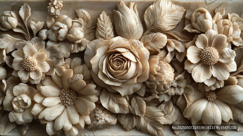 精美木雕花卉藝術作品