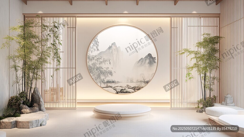 中式禪意茶室室內(nèi)優(yōu)雅景致