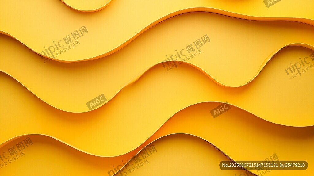 黃色波浪紋理背景圖案