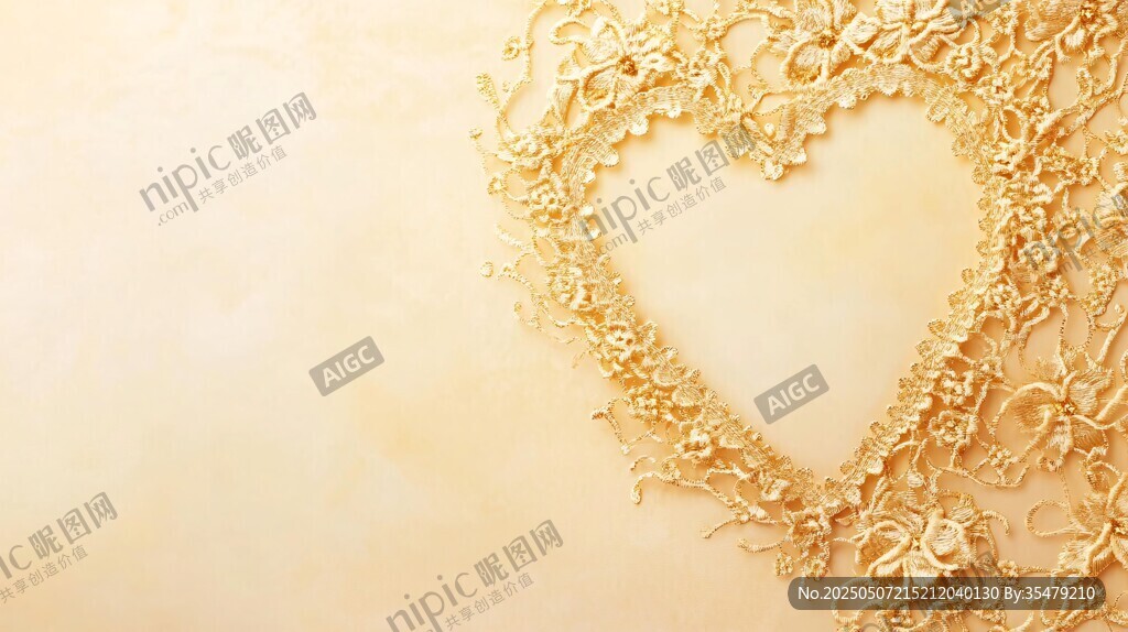 金色心形花紋裝飾背景