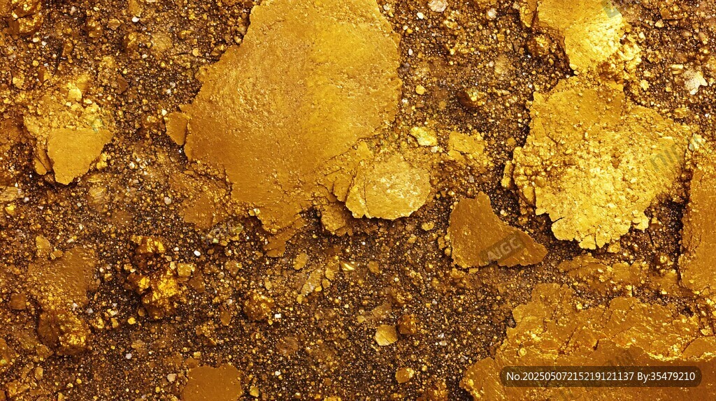 金黃礦石細(xì)節(jié)紋理特寫