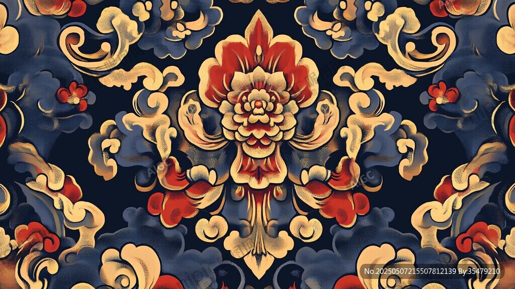 中式傳統(tǒng)花卉紋樣圖案