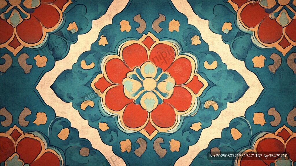 中式傳統(tǒng)花卉圖案紋飾