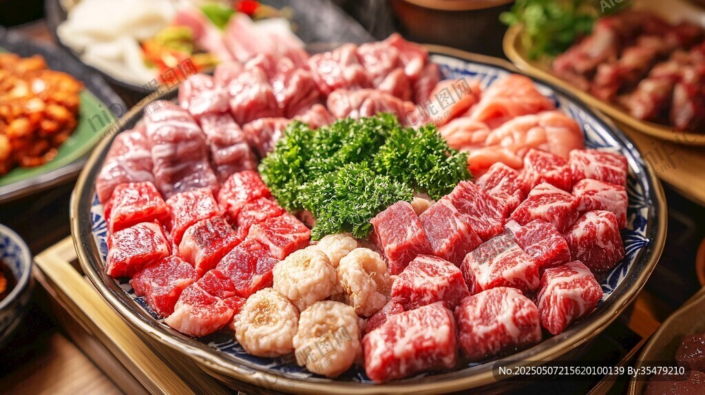 豐盛烤肉食材拼盤
