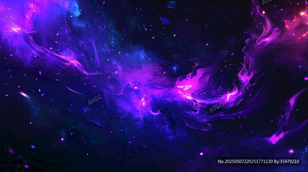 夢幻紫色星云宇宙背景圖