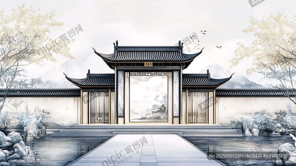 中式古典庭院雅致景觀