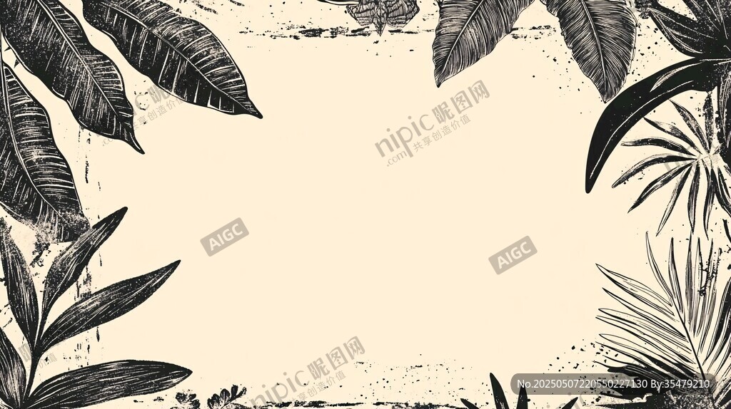 復(fù)古風(fēng)植物邊框裝飾圖