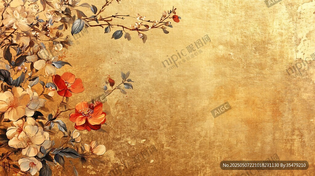 古風(fēng)花卉背景圖