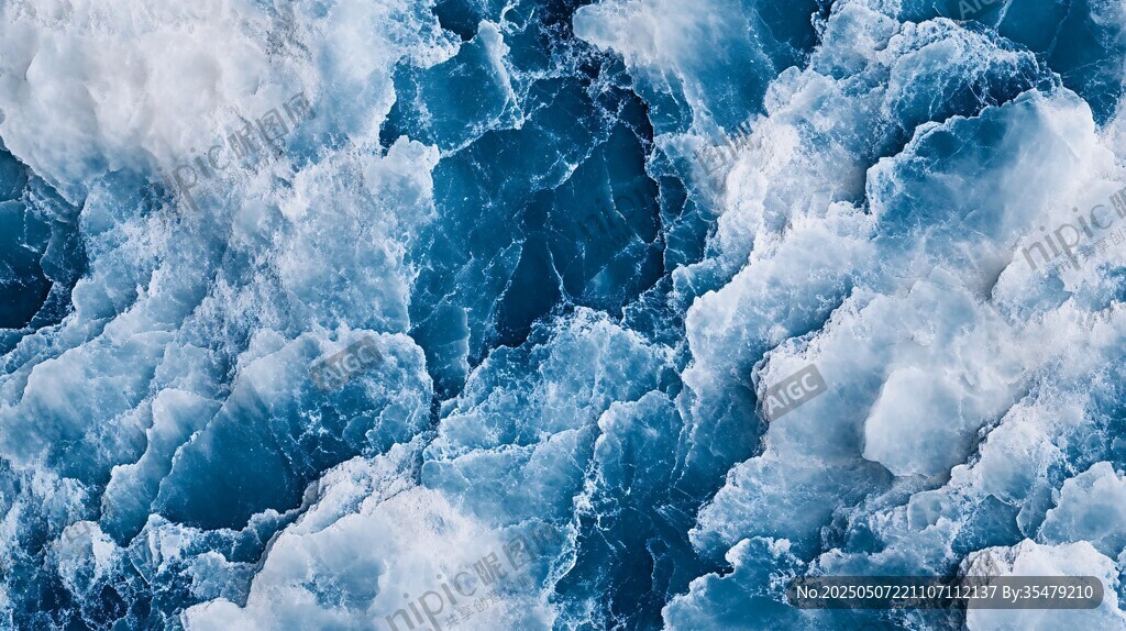 藍色洶涌海浪紋理背景圖