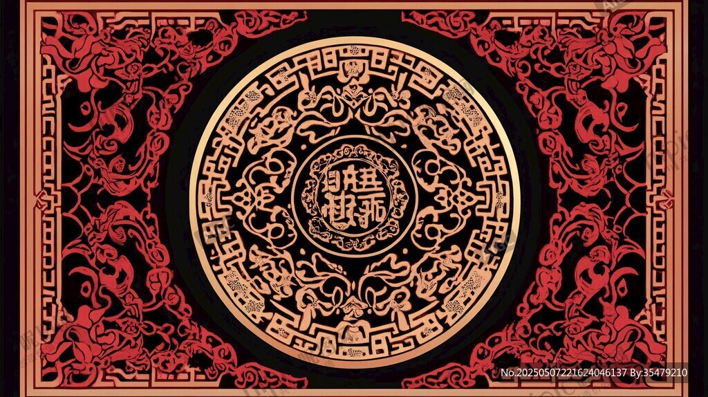 中式傳統福紋古典裝飾圖案