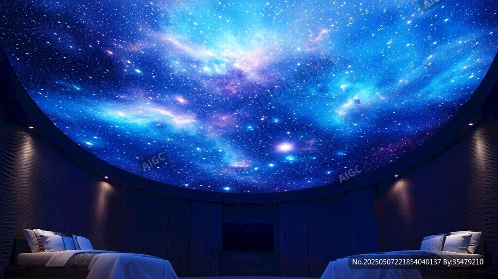 夢幻星空臥室天花板設計