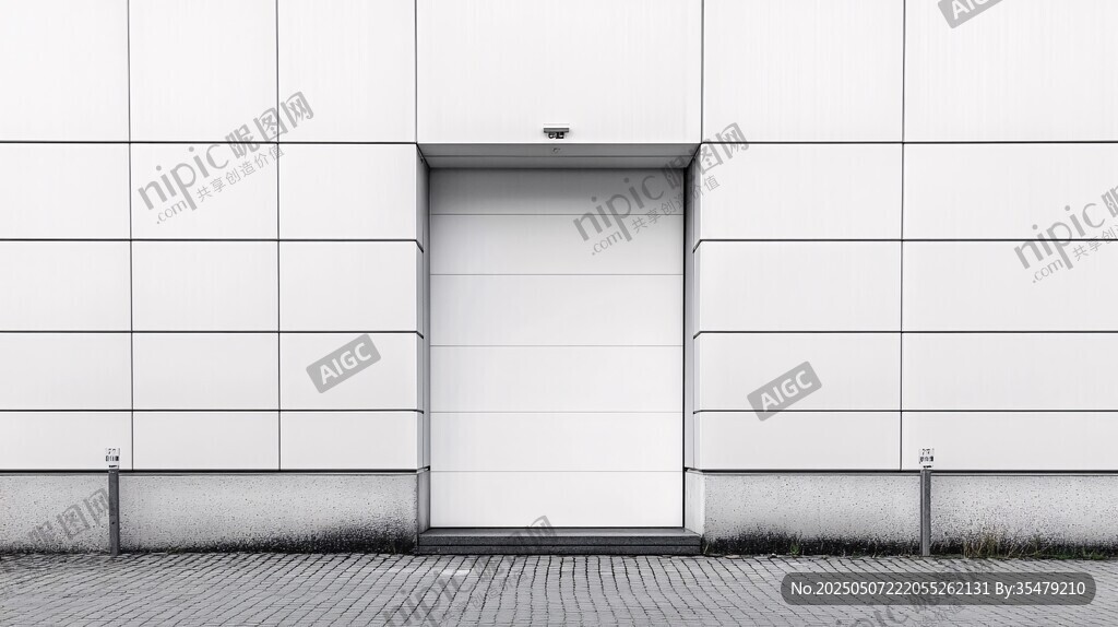 現(xiàn)代建筑中的白色卷簾門
