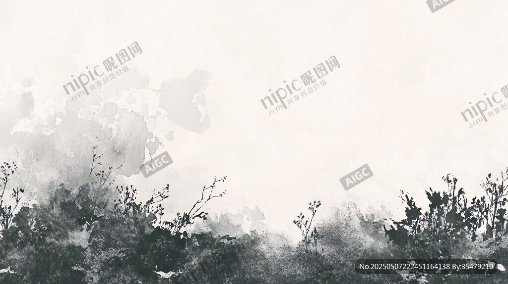 水墨風(fēng)景圖 朦朧自然意境