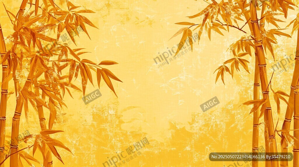 金色竹林背景圖