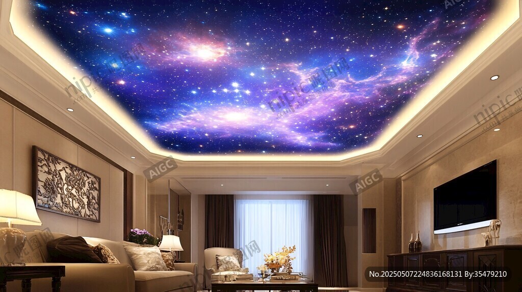 夢幻星空客廳天花板設計