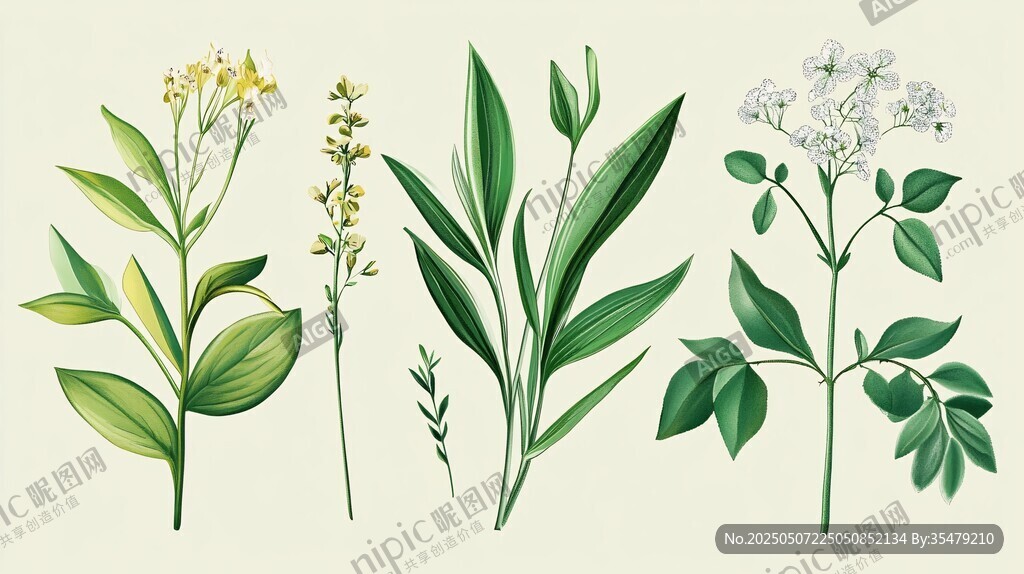 手繪清新植物花卉插畫(huà)