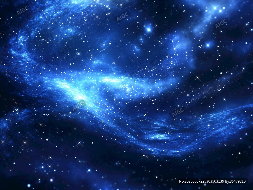 夢幻藍色星空宇宙景象