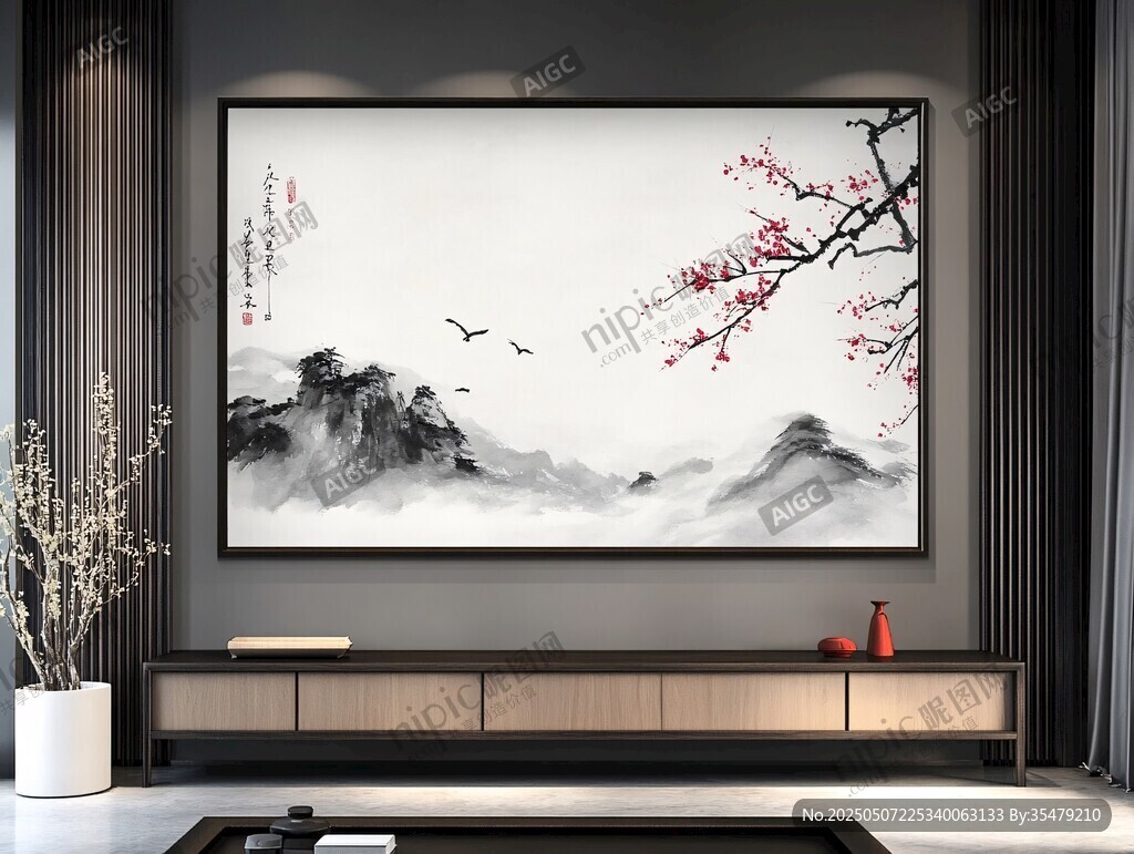 中式山水掛畫 雅致客廳風(fēng)