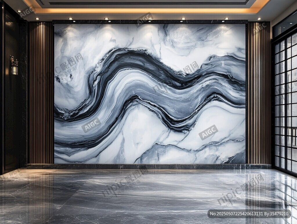 大理石紋藝術(shù)背景墻展示