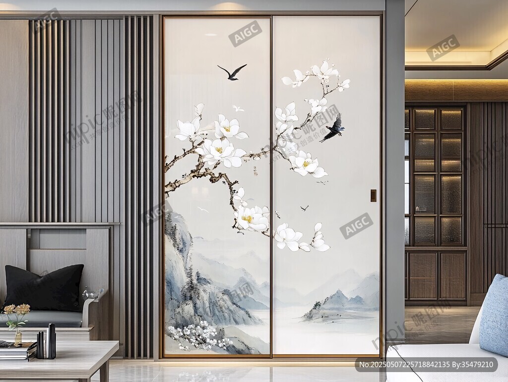 中式花鳥移門 雅致家居風