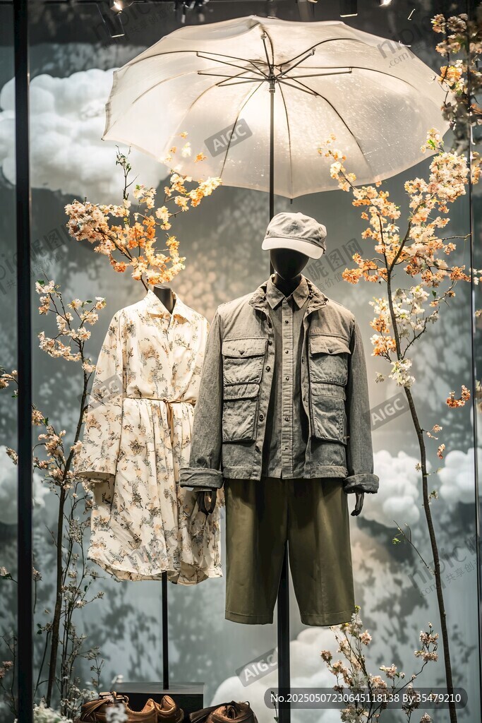 春日時(shí)尚服飾櫥窗展示
