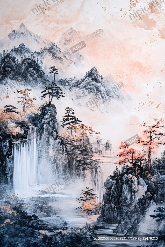 水墨山水間的詩意自然