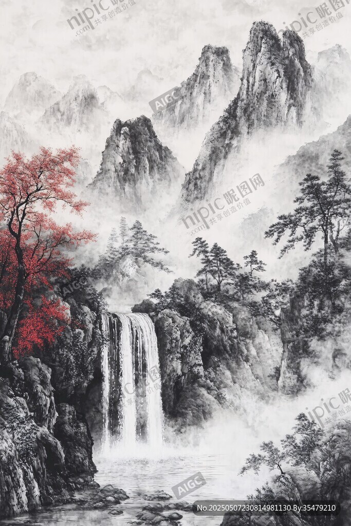 水墨山水間的詩(shī)意景致
