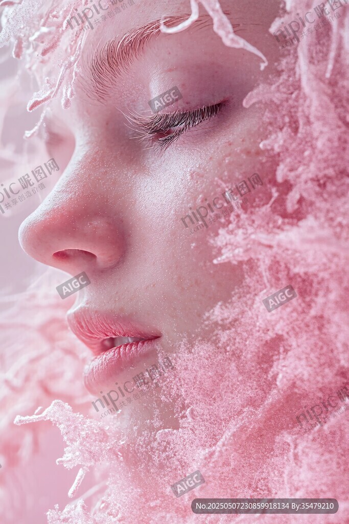 夢幻粉色冰感美人特寫