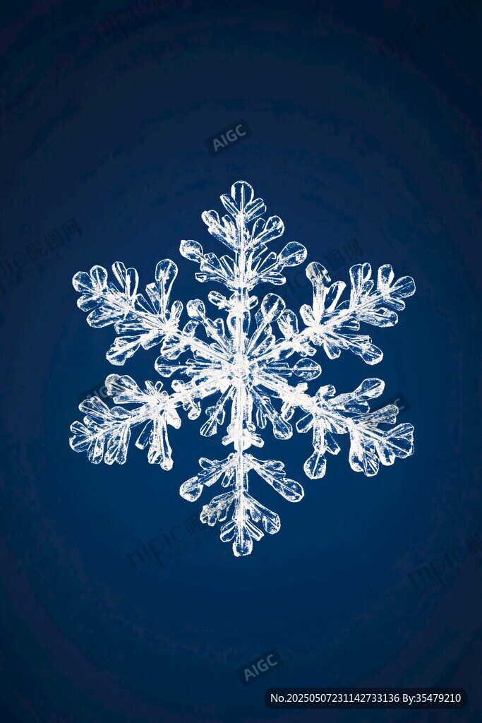 藍(lán)色背景上的精致雪花