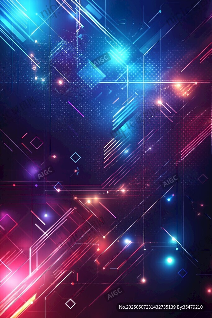 炫彩科技風(fēng)抽象光影背景圖