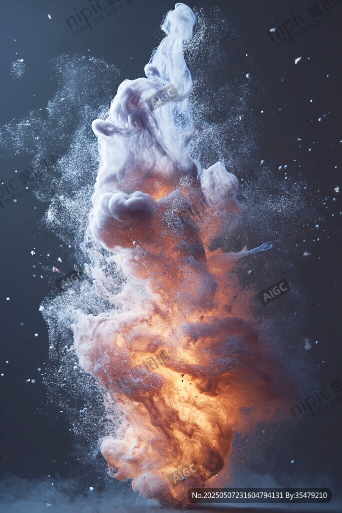 彩色粉末爆炸瞬間效果