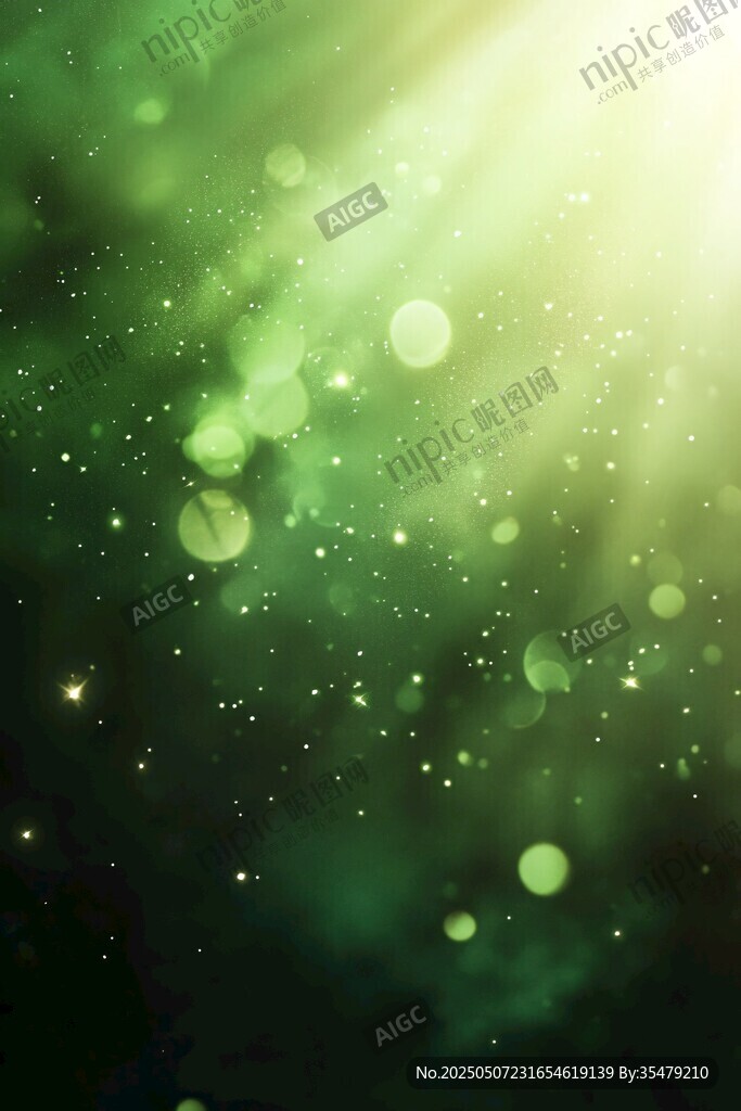 夢幻綠光閃爍背景圖