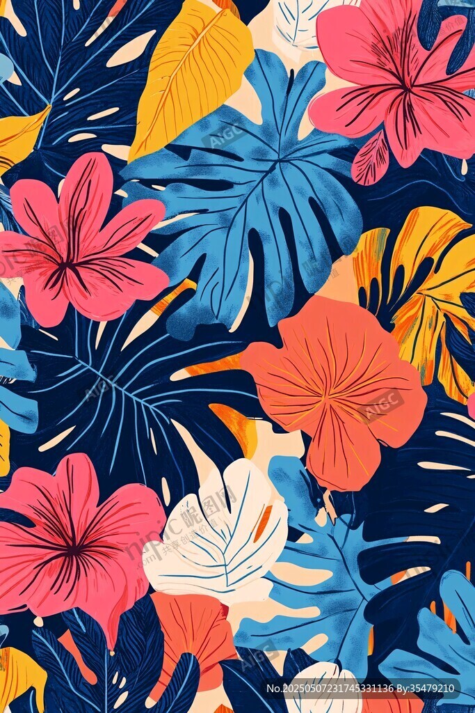 熱帶花卉圖案