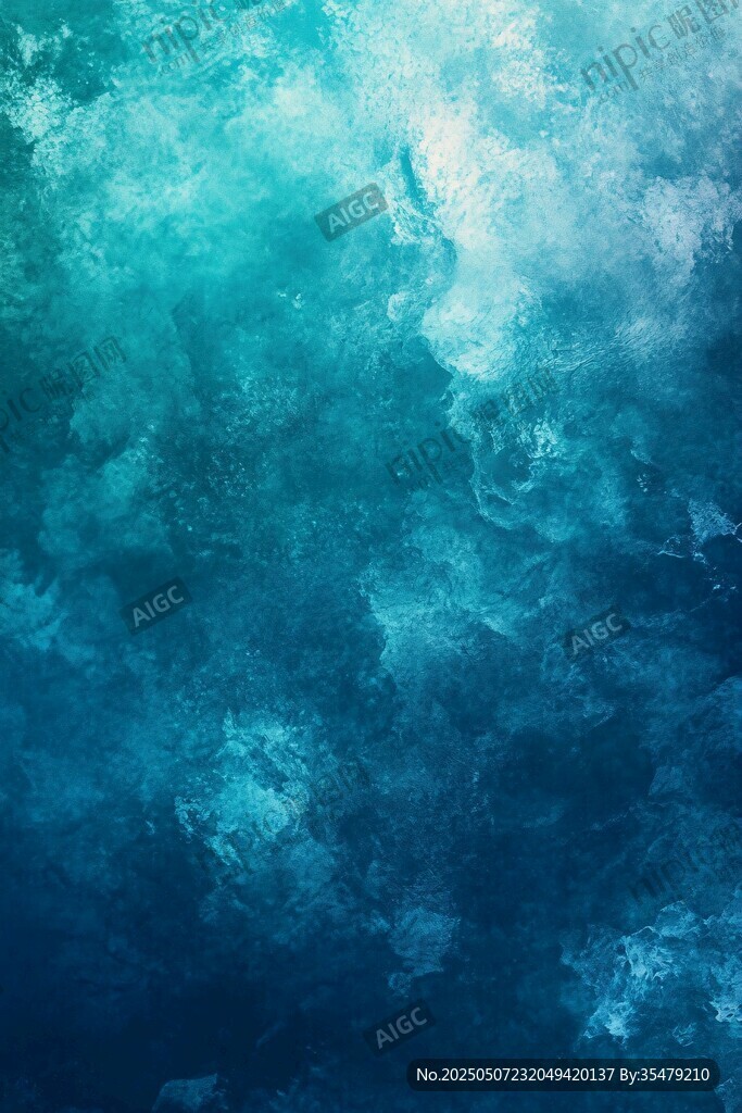 藍(lán)綠色夢幻水彩紋理背景