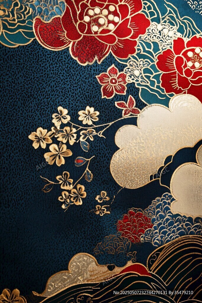 中式傳統(tǒng)花卉云紋背景圖