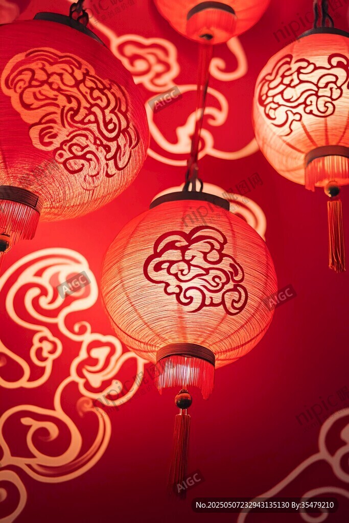 中式紅燈籠營造喜慶氛圍