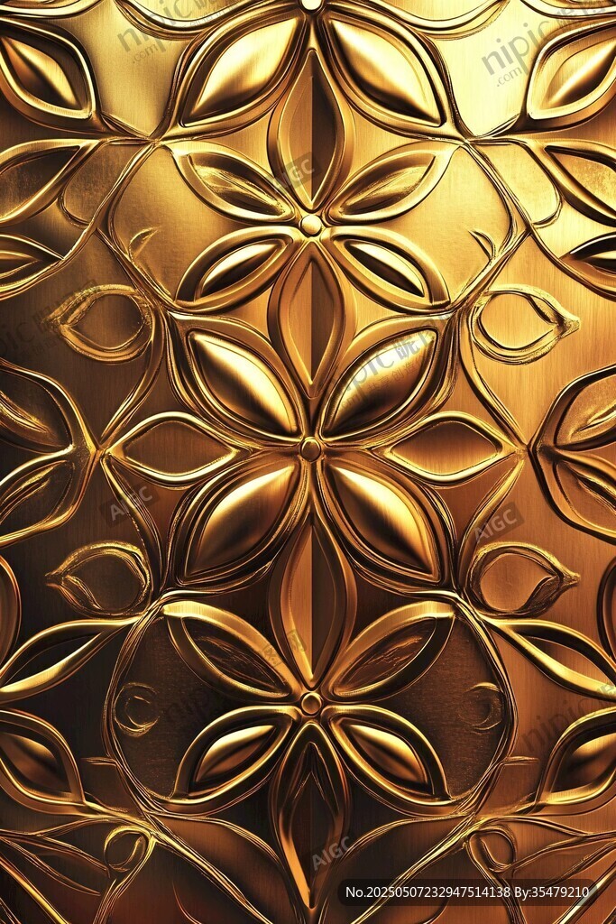 金色立體花紋金屬質(zhì)感圖案