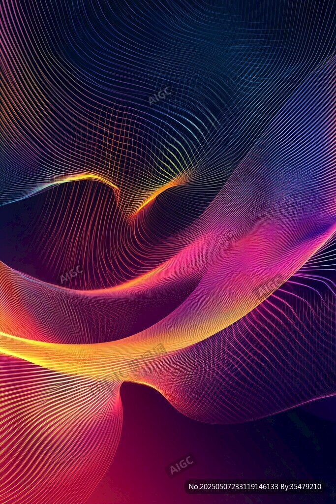 夢幻炫彩線條抽象背景圖