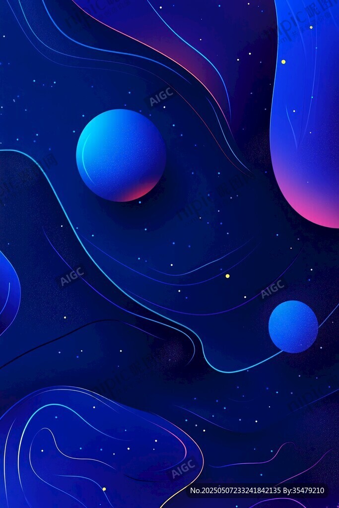 夢幻宇宙星球流體背景圖