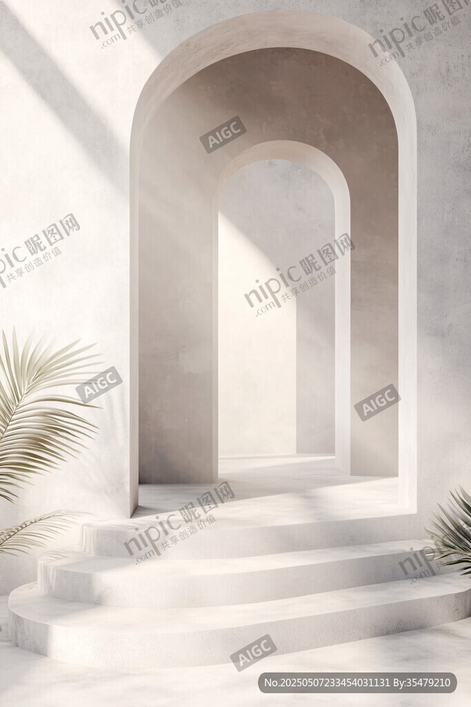 簡約拱門空間與綠植景致