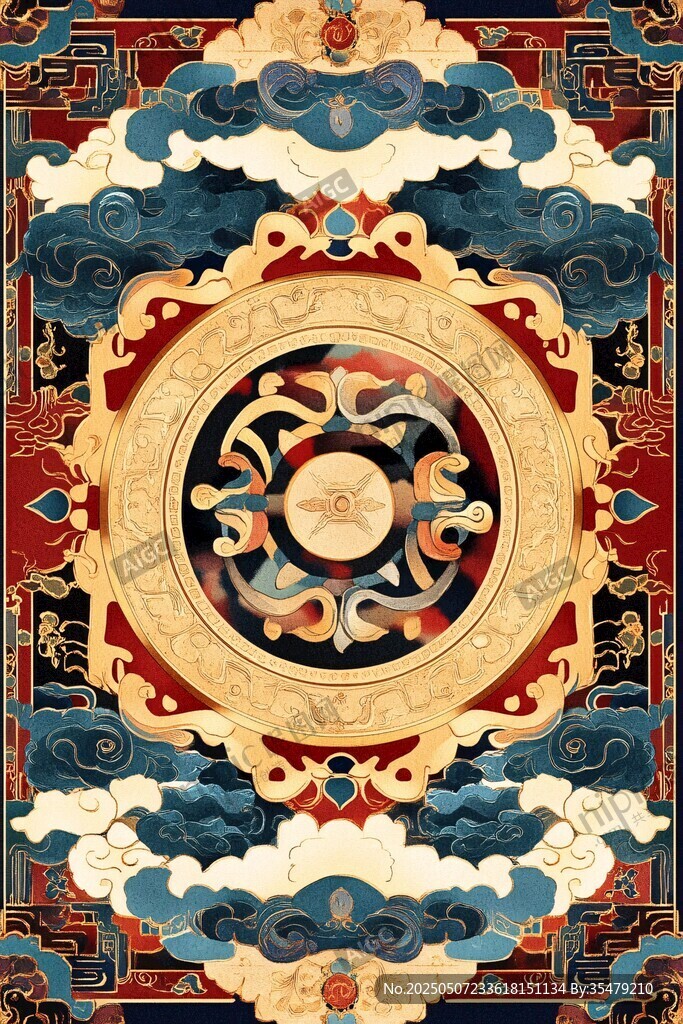 藏式傳統吉祥圖案地毯