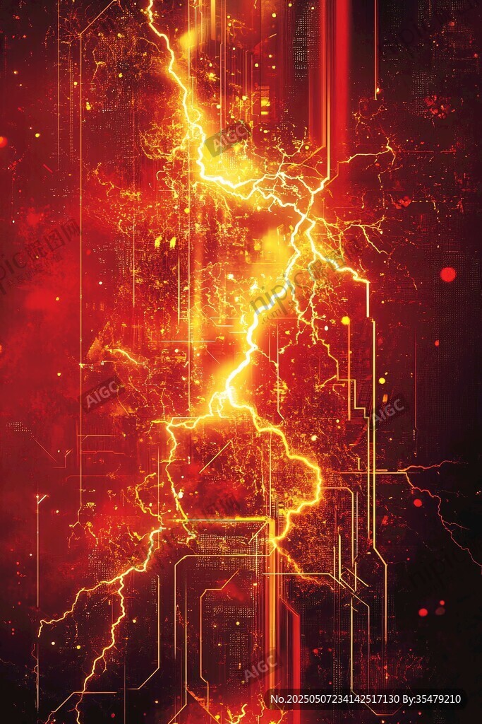 炫酷閃電科技背景圖